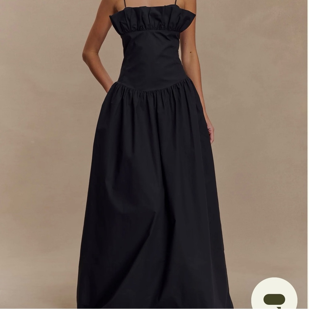 Meshki Black Strapless Gown